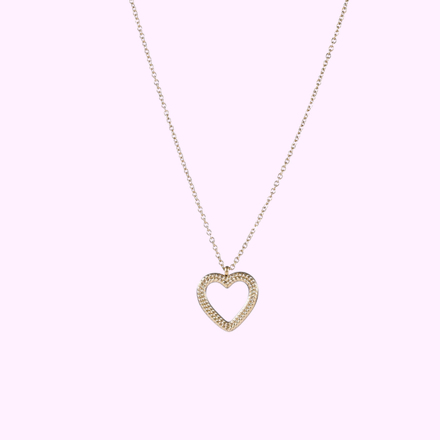 Braided Heart Necklace - Gold
