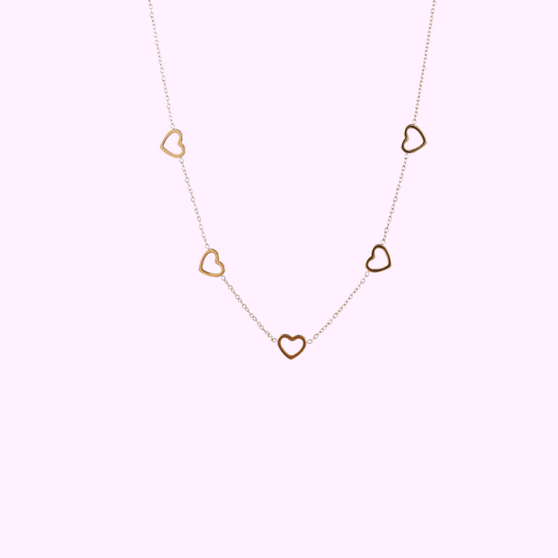 Heart Drop Necklace - Gold