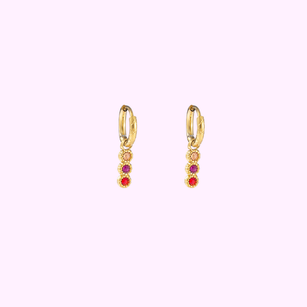 3 in a row Hoop - Gold and Red