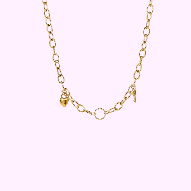 Locked in Love Necklace - Gold