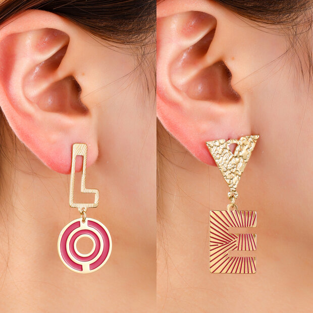 Blooming Love Earring - Gold and Red