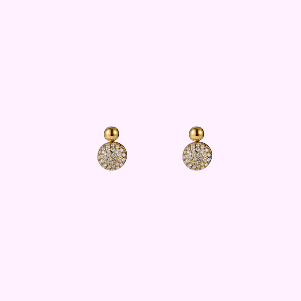 Crystal Globe Studs - Gold