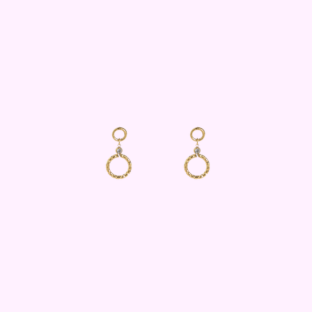 Twined Circle Drop - Gold