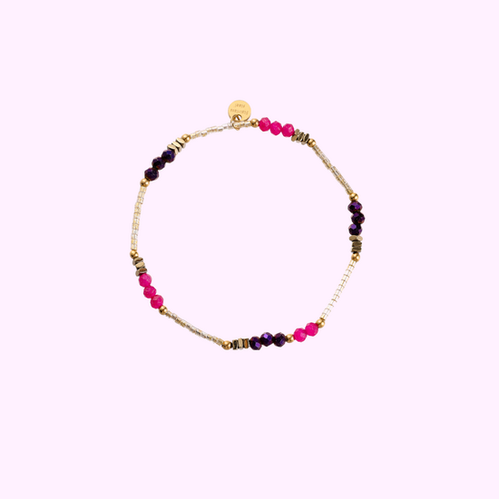Enigma Beads Bracelet - Purple and Pink