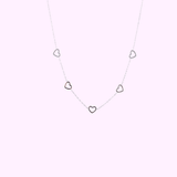 Heart Drop Necklace - Silver