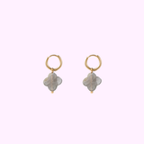 Stone Clover Hoop - Gold and Black