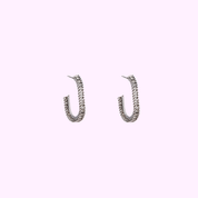 Bedazzeled Hoop - Silver