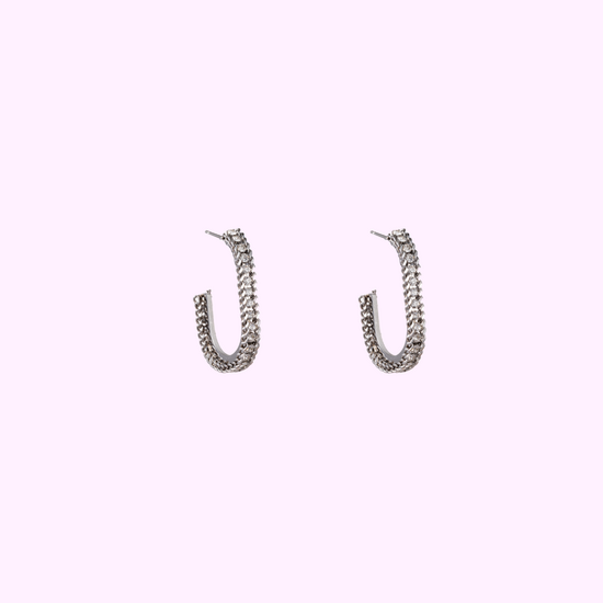 Bedazzeled Hoop - Silver