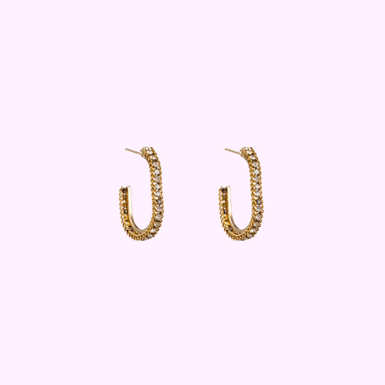 Bedazzeled Hoop - Gold