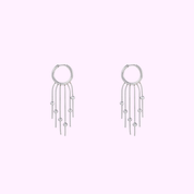 Hoop + 5 ball chains - Silver