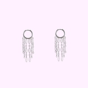 Hoop + 5 oval chains - Silver