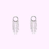 Hoop + 5 oval chains - Silver