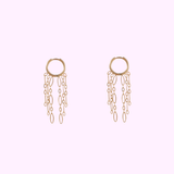 Hoop + 5 oval chains - Gold