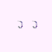 Clover Earring - Silver and Purple