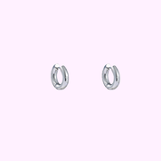 Cute Heart Hoop - Silver