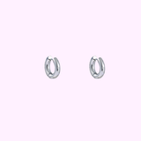 Cute Heart Hoop - Silver