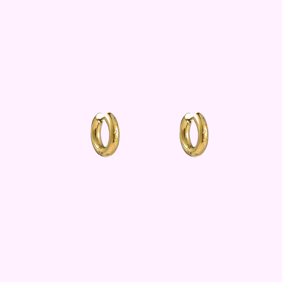 Cute Heart Hoop - Gold