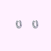 Cute Heart Hoop - Silver and Purple