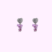 Heart Bunch - Silver and Purple