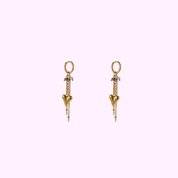 Heart Drop Hoops – Black