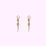 Heart Drop Hoops – Taupe