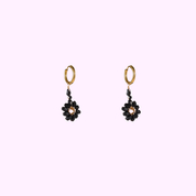 Daisy Drop Hoops – Black