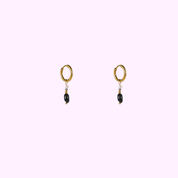 Gem Drop Hoops – Black