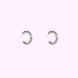 Chunky Snake Hoops – Silver