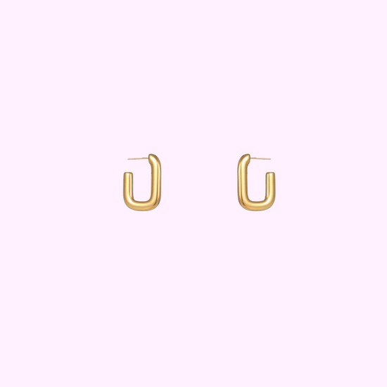 Bold Square Hoops – Gold