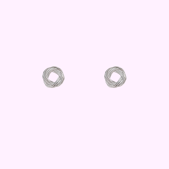 Braided Knot Studs – Silver