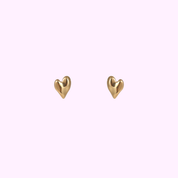 Puffy Heart Studs – Gold