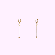 Long Heart Drop Hoops – Gold