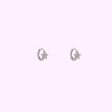 Flower Sparkle Hoops – Silver