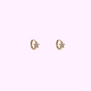Flower Sparkle Hoops – Gold