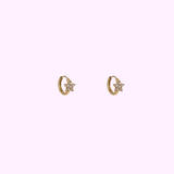 Flower Sparkle Hoops – Gold