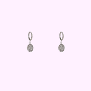 Textured Coin Hoops – Silver