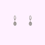 Textured Coin Hoops – Silver