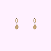 Textured Coin Hoops – Gold