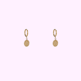 Textured Coin Hoops – Gold