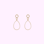 Textured Drop Hoops – Gold