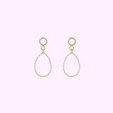 Textured Drop Hoops – Gold