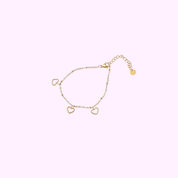 Open Heart Charm Bracelet – Gold