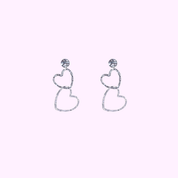 Heart Statement Earring - Silver