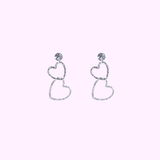 Heart Statement Earring - Silver