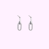 Small Glam Link Earrings - Silver