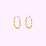 Oval Swirl Hoops - Gold