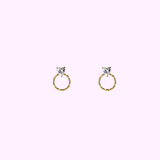 Crystal Heart Hoop - Gold