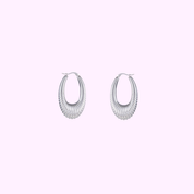 Bold Oval Hoop - Silver