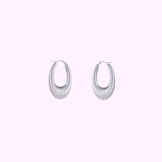 Bold Oval Hoop - Silver
