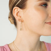 Beaded Heart Studs - Gold
